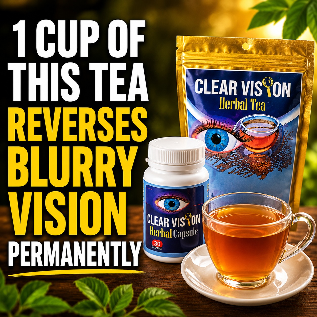 Clear Vision Combo — capsules and herbal tea
